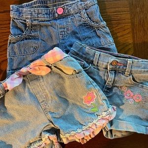 Three pair denim shorts